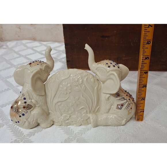 Lenox Porcelain Mantle Clock Elephants Jeweled Treasures Collection - Picture 7 of 7